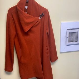 garnet hill orange wool cardigan